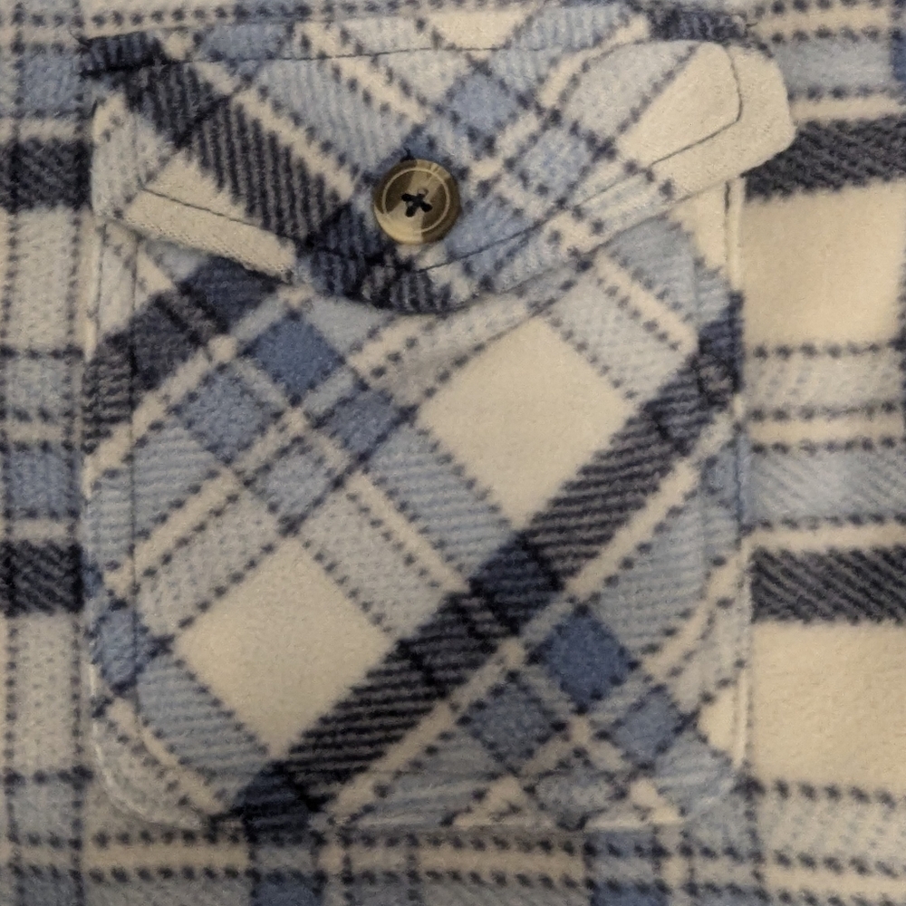 Sage Women’s Plaid Shirt Jacket, Plush Lined, Button Front, Size L, Blue NWT - Picture 5 of 5